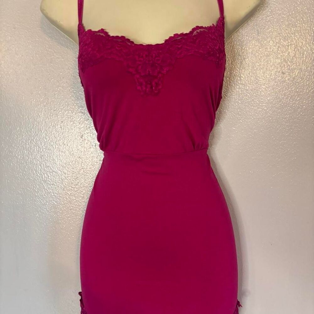 Lane Bryant Hot Pink Lace Trim Tank Top 1XL 14/16